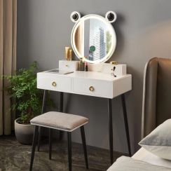 Bedroom Dresser with 3 Color Dimming Illuminated Mirror