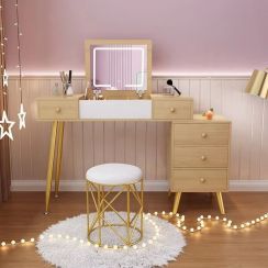 Modern Dresser with Lighted Mirror