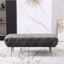 Modern Bedroom High Rectangular Velvet Bench