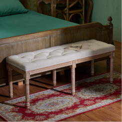 French Vintage Bed End Ottoman