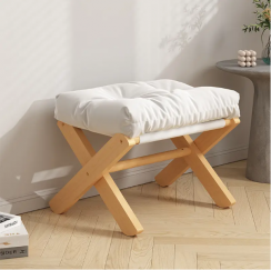 2Pcs Solid Wood Portable Folding Footstool