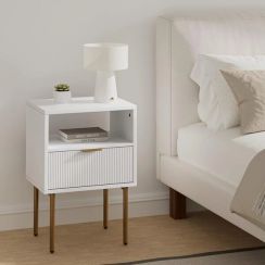 Modern White Nightstand