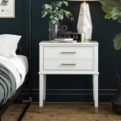 Modern White Wooden Nightstand