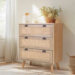 3Pcs Bedroom Modern 3 Drawer Chest of Drawers